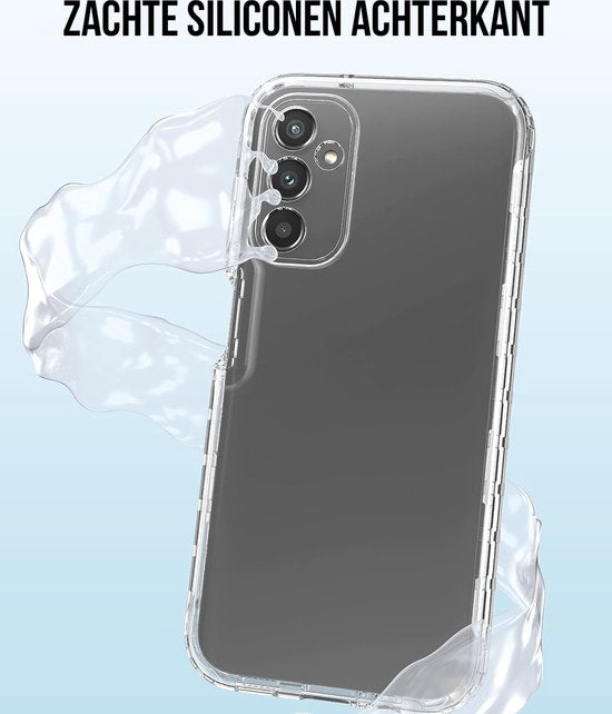 Podec 2-in-1 Hoesje met screenprotector geschikt voor Samsung Galaxy A14 Doorzichtig Telefoonhoesje - Anti-Shock Case Cover