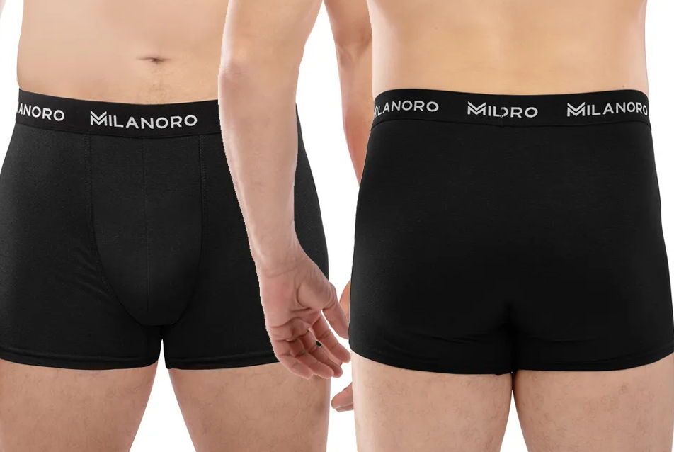 Milanoro - Set van 10 stijlvolle katoenen boxershorts - Zwart - XXL