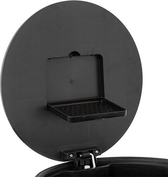 5Five Prullenbak/pedaalemmer Delta - titanium - metaal - 30 liter - 39 x 33 x 62 cm - keuken afvalbak