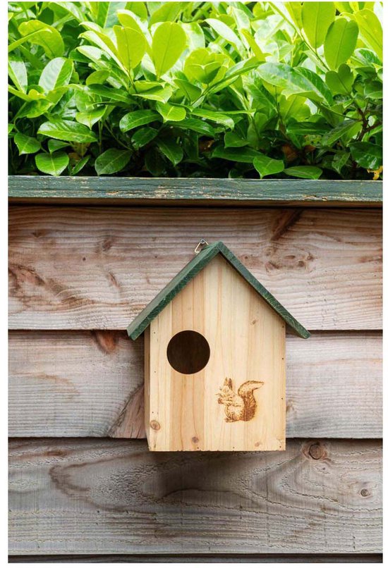 Lifetime Garden Eekhoorn Voederhuisje - Tuinaccessoires - Nestkast met 3 Openingen - Incl. Ophanghaak - 25x26x28 cm