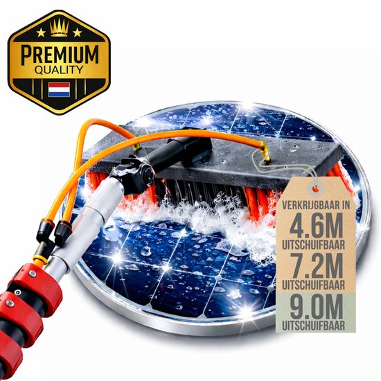 Aqualita® Telescopische Wasborstel 9M - Telescoopsteel Ramenwassen - Ramenwasser Telescopisch - Raamwisser met Telescoopsteel - Schrobber - Autowassen - Zonnepanelen Reiniger - Boeiboorden - Overkapping - Serre - Glazenwasserset - Zeepdispenser