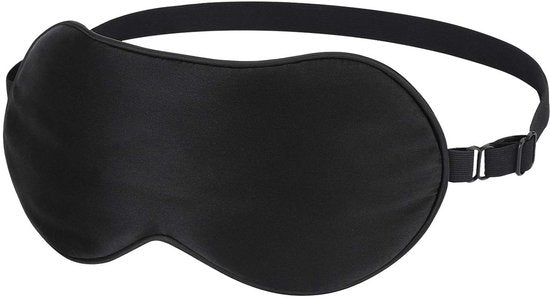 Northwall Premium Zijden Slaapmasker met Oordopjes - 100% Verduisterend Oogmasker - Verstelbaar - Zwart