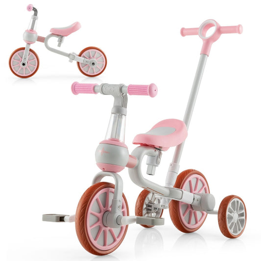 Coast Kinderfiets met afneembare duwstang - Max.  30 KG - 37 x 72 x 101 cm - Roze