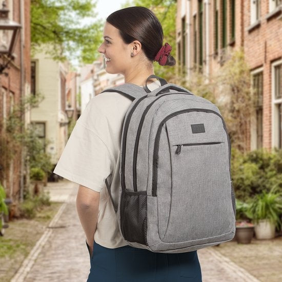 TRVLMORE Rugzak - 36L - 17,3 inch - Laptop Rugtas - Schooltas - Unisex - Spatwaterdicht Grijs