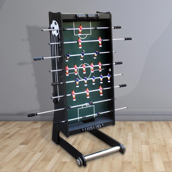 Cougar Scorpion Kick Voetbaltafel Opklapbaar in Zwart - Tafelvoetbal tafel incl. 2 ballen en scoreteller - Indoor voetbal tafel van 126x61x80cm