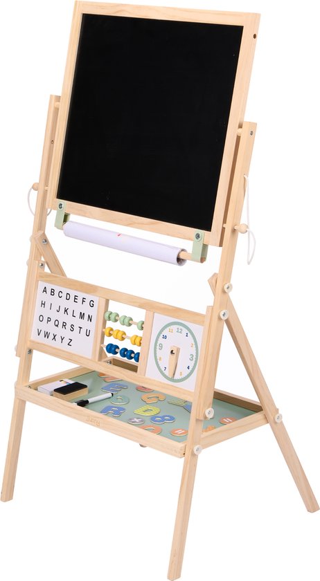 Sunny Mika houten activiteitsezel - Whiteboard, krijtbord en pegboard - 47 x 41 x 145 cm