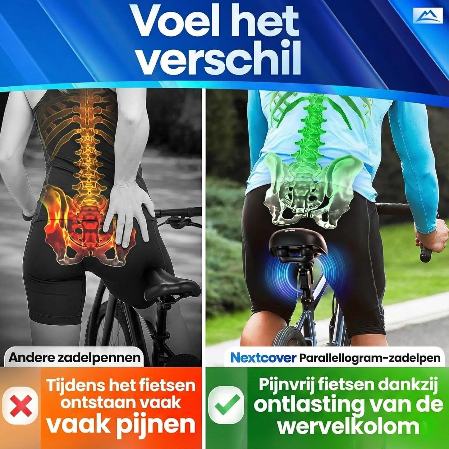 Nextcover Verende Zadelpen - Comfort-Spring - Verstelbare Veerspanning - Voor E-bike en Fiets
