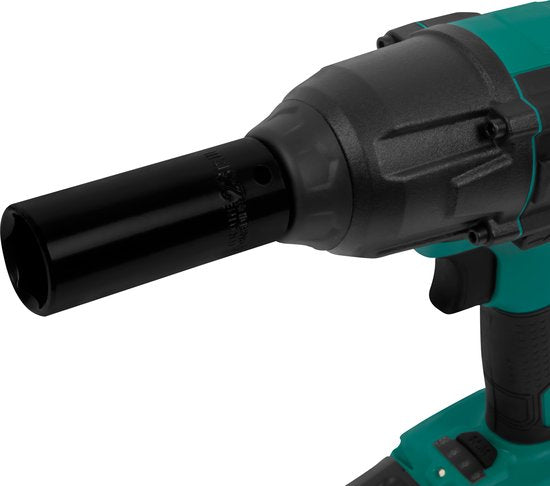 VONROC Accu slagmoersleutel 20V – 4 standen: 100/200/300/400Nm - Incl. 4 moerdoppen – geschikt voor het verwisselen van wielbouten en -moeren - Incl. 4.0Ah Accu en snellader