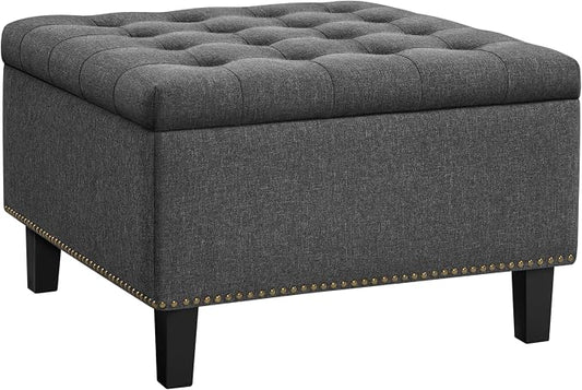 Yaheetech Opbergpoef 70,5 x 70,5 cm - Met Opbergruimte - Rubberhouten Poten