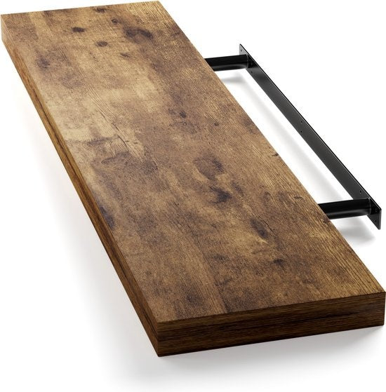 Casaria Wandplank - MDF - Tot 15Kg - 90 cm x 23 cm x 3,8 cm - Donker Eiken