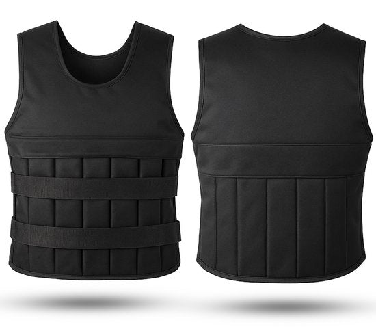 Fitby Verstelbaar Gewichtsvest 10KG - Weighted Vest - Gewichtsvesten - Gewichten - Krachtraining & Crossfit - Cardio - Geschikt vanaf maat L - Zwart