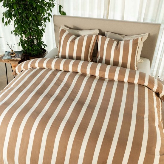 Kayori Dasshu Dekbedovertrek Katoensatijn - 140x200-220 + 1 sloop - Eenpersoons - Taupe