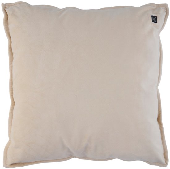 alpina Warmtekussen Oplaadbaar met Powerbank – Warmte kussen Elektrisch met 3 Warmtestanden – Verwarmingskussen met Fleece Hoes – 45x45cm – Beige