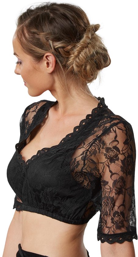 Dressforfun Dirndlblouse Resi XXL - verkleedkleding kostuum halloween verkleden feestkleding carnavalskleding carnaval feestkledij partykleding - 303089