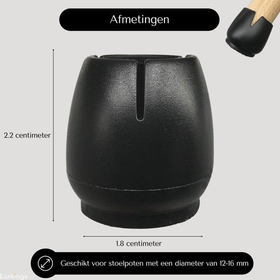 Stoelpoot Beschermers Vloerbeschermer Ø12-16 mm - Stoelpoot Doppen Meubeldoppen 24 stuks - Ronde Stoeldoppen Vloerbeschermers Stoelen - Zwart