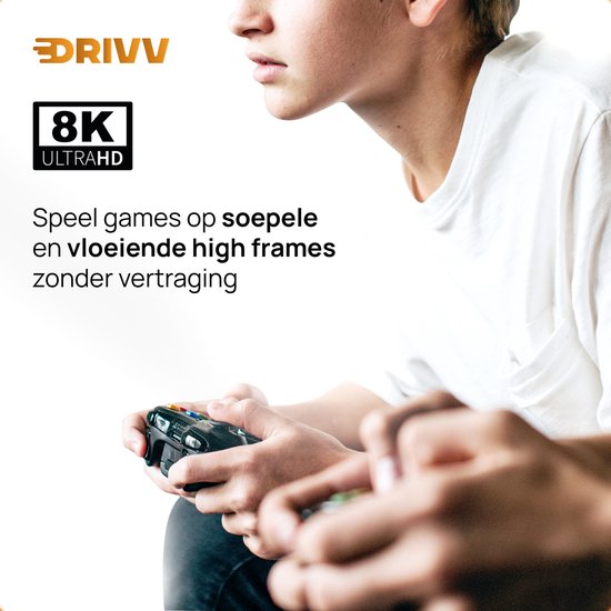 Drivv. Premium HDMI Kabel 2.1 - Ultra HD 8K - 4K 120hz - Geschikt voor Xbox Series X & PS5 - 2 meter - Oranje