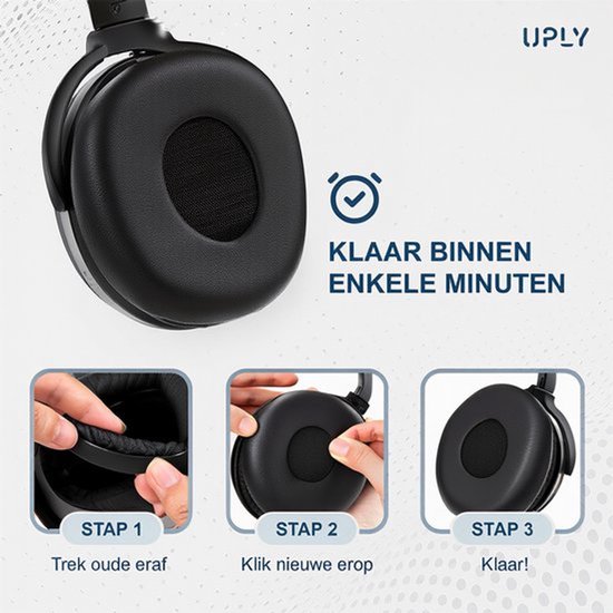 Set Oorkussens voor Jabra Koptelefoon - Evolve 20 Oorkussen - Evolve 20/20se/30/30II/40/65 - Kunstleer met Traagschuim