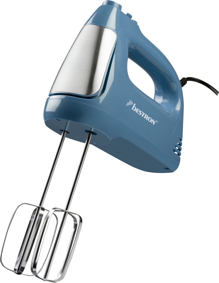 Bestron AHM400SPNDB Handmixer 300 W – 6 Snelheden + Turbo – Navy/RVS – 19 × 8 × 15 cm