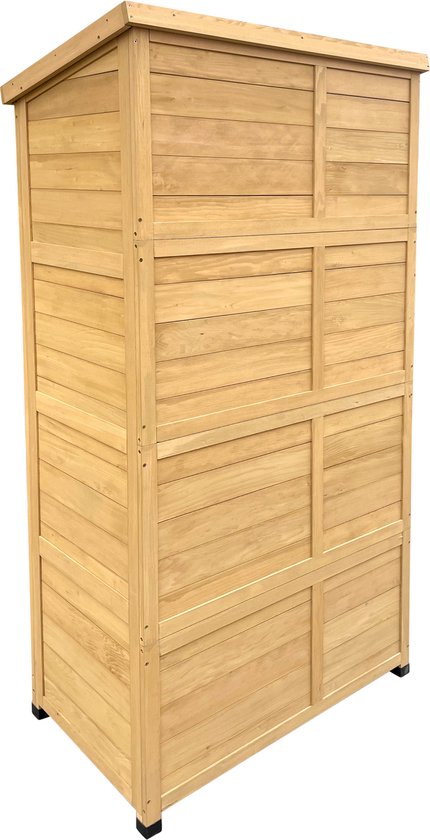 AXI Hugo houten opbergkast Bruin - Tuinkast met Verzinkt dak - 3 legplanken en bodem - FSC hout - Magneetsluiting - 85x52x174cm