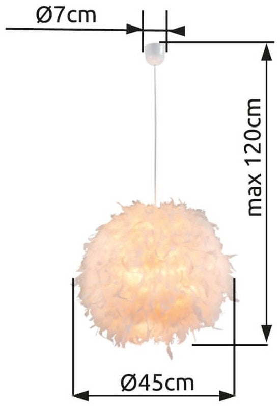 Globo - hanglamp - Katunga - wit - kunststof - Ø 45cm - E27 - 15057