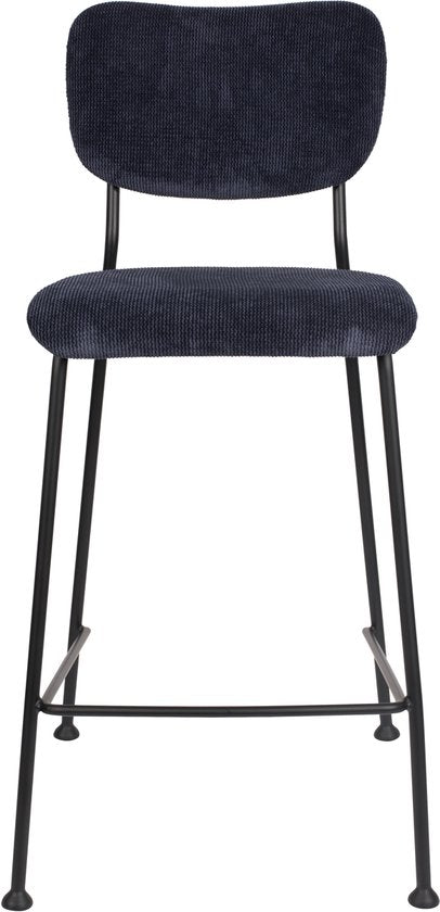 Zuiver Benson Barkrukken rugleuning 64,5 cm Donkerblauw - Set van 2