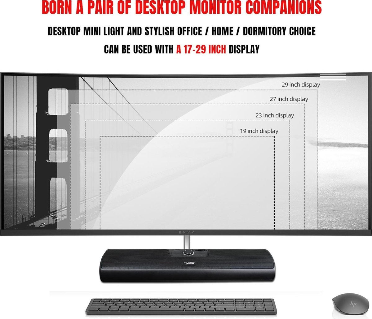 HXSJ Q3 Soundbar PC Speaker - USB - voor desktop computers / notebooks / smart-tvs / projector apparatuur - Zwart