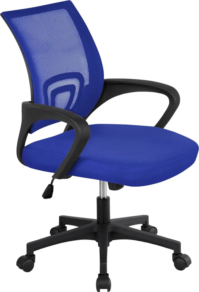 Yaheetech Ergonomische Bureaustoel - Rocking Functie - 60,5 x 60 x 87–97 cm – Blauw