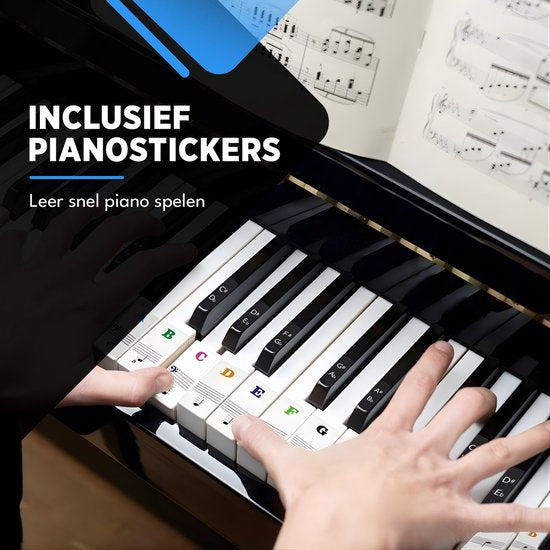 Finesse Pianokruk - Inklapbaar - in Hoogte Verstelbaar - met Kussen - Pianobank - Pianostoel - Zwart