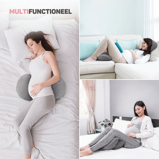 Vulpes Goods® BabyCare - Zwangerschapskussen - Zijslaapkussen - 3-in-1 - Aanpasbaar - Body Pillow / Lichaamskussen / Voedingskussen - Uniek W-Vormig design