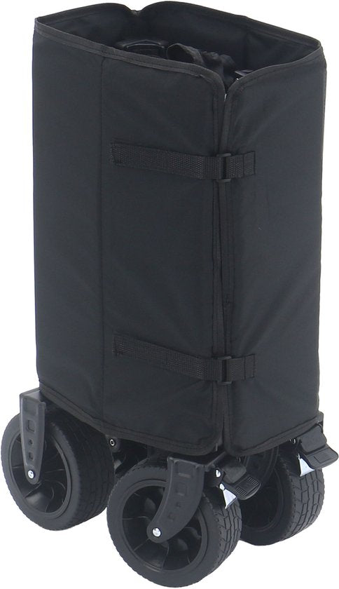 AXI SB141 Opvouwbare Bolderwagen XL – Bolderkar Zwart – Met Trekstang, Remmen en Hoes – 100 kg Draagvermogen – Eenvoudig mee te nemen - Metaal