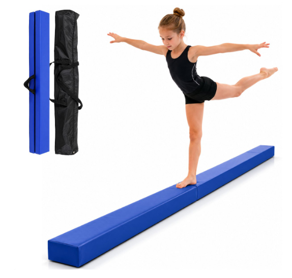 ProSkill Opvouwbare Turnbalk - Blauw - 210 x 10 x 10 cm - Evenwichtsbalk, Synthetisch Leer