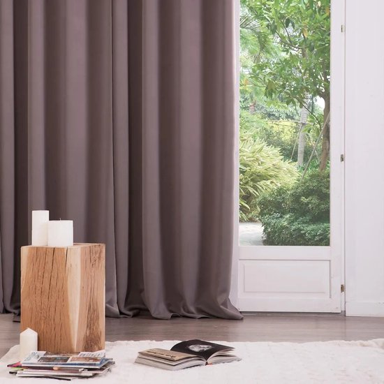 Verduisterende gordijnen - 135 x 240 cm - 2 stuks - taupe