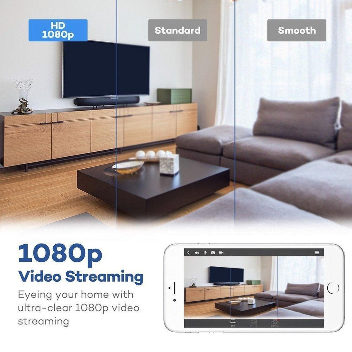 IP-camera met bewegingsdetectie - babyfoon - draadloze camera met wifi ondersteuning + app