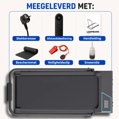 Sportfloww Elektrische Loopband - 1-12 km/u - 9% Helling - Inklapbaar - App & Afstandsbediening - Zwart