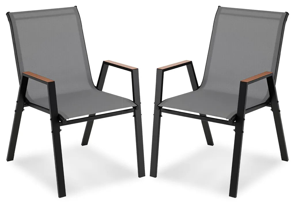 Coast Tuinstoelen - Stapelbaar - Armleuningen - Ademend - 56 x 66 x 88 cm - Grijs