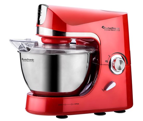 TurboTronic TT-002 Pro-Mix - Staande Mixer - 5 Liter - 2000W - Rood