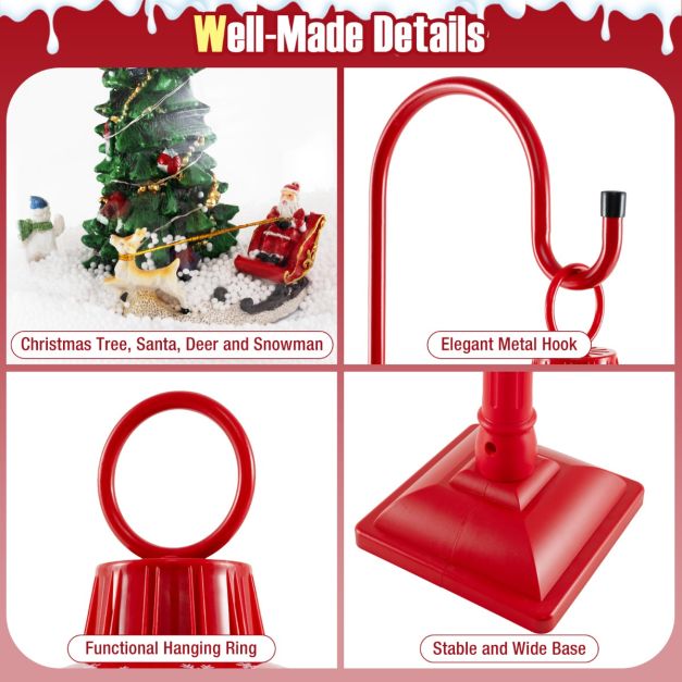 Coast Kerst Lantaarnpaal - Sneeuwbal - Geluidseffecten - 32 x 32 x 173 cm - Rood