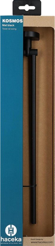 Haceka Kosmos Handdoekhouder - 42cm - dubbel - draaibaar - mat zwart