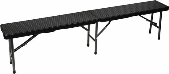 Perel Klapbank - Weerbestendig - Max.400 kg - Staal - Zwart - 180x25x43 cm