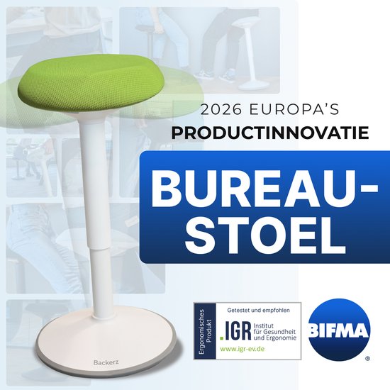 Backerz Wiebelkruk - Ergonomische Wiebel Stoel hoogte 40-60cm - Balanskruk - Zit Sta kruk - Zadelkruk Groen