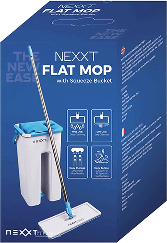 Nexxt Flat Mop - met Emmer - 360° Draaibaar