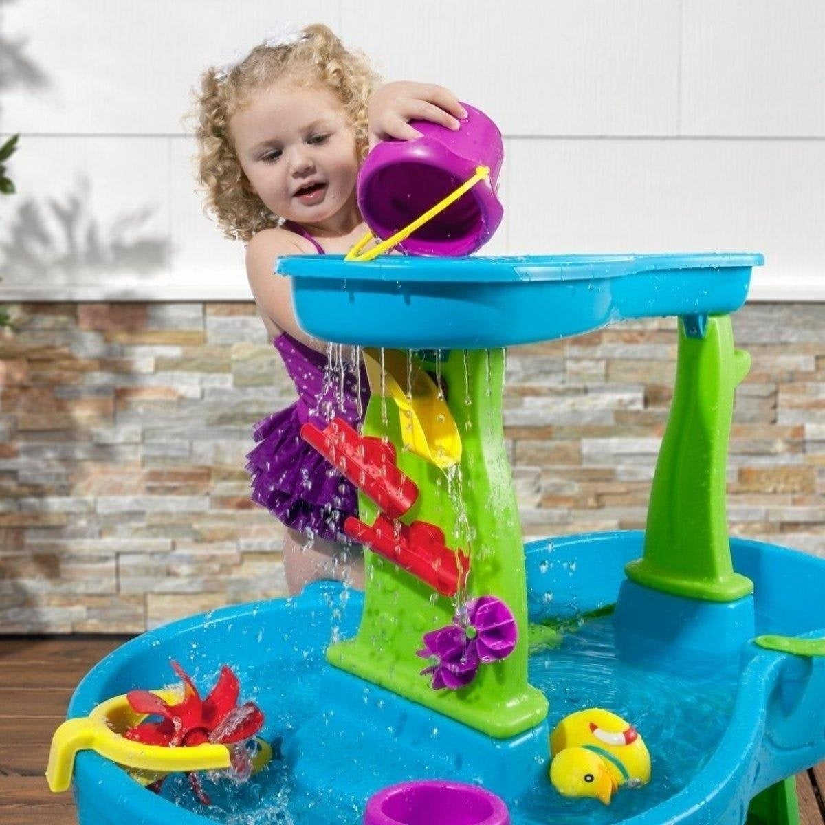 Step2 Rain Showers Splash Pond Watertafel - Met 13-delig accessoireset - Waterspeelgoed voor kind - Activiteitentafel met water voor de tuin / buiten