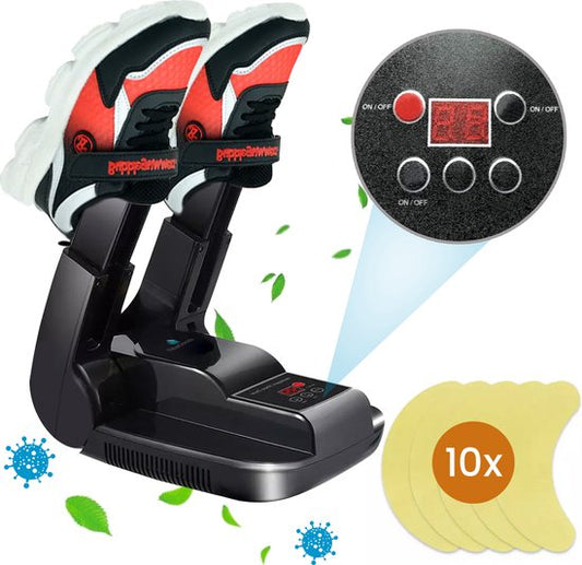 TibaGoods Premium Schoenendroger & Schoenverfrisser - Ozone functie - Schoendroger Fresh - Droogfunctie - Inclusief 10 Geurvreters - Shoe - Zwart