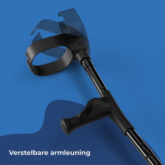 Sanicraft® Krukken - Elleboogkrukken - Revalidatie - Loopkrukken - Verstelbaar - Ergonomische Gel Handvaten - 2 Stuks - Inklapbaar - Zwart