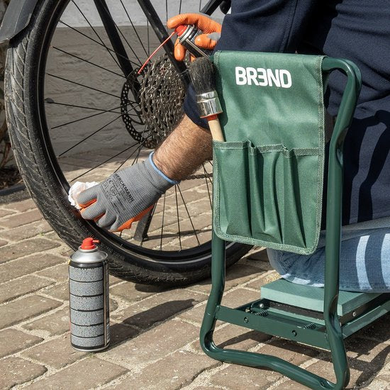 Inklapbaar Tuinkrukje met Kniesteun - EVA-schuim – Tot 150 KG - Stalen Frame met Gereedschapstassen – Zitten en Knielen - BREND BR-2252