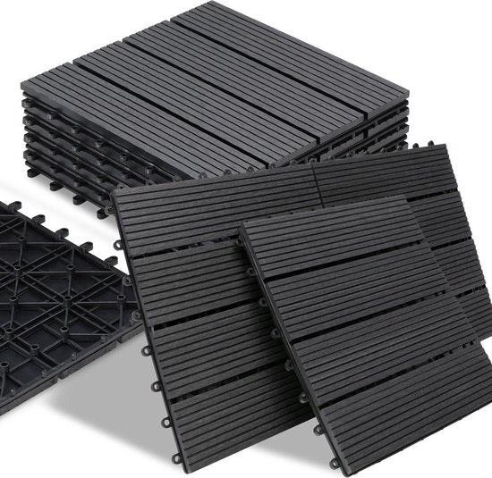 WPC Vlondertegels - Klassiek Insteeksysteem 30x30cm - Antraciet