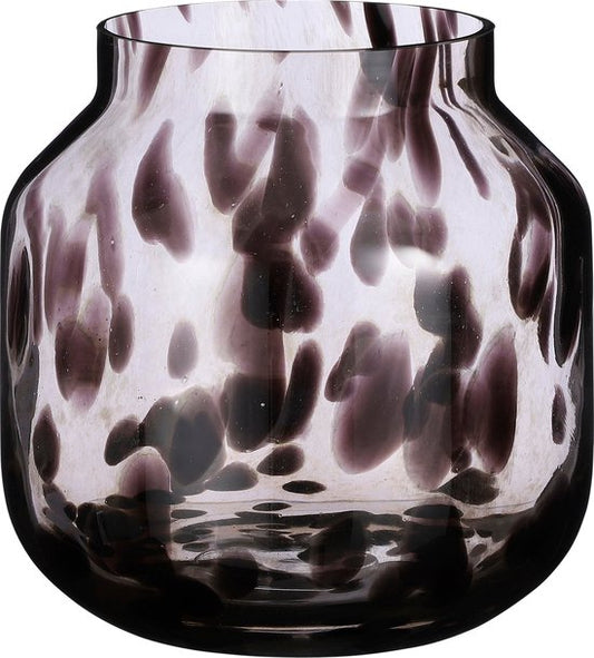 Mica Decorations Pantera Vaas - Glas - Bruin met Luipaardprint - 27x26 cm