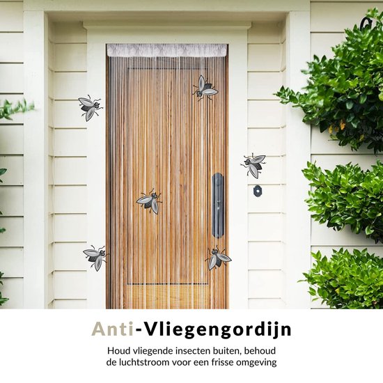 Ridôme Vliegengordijn - Deurgordijn - Stijlvol - Incl. Gordijndraad - Vliegengordijn Plastic - 100 x 200 cm - Wit