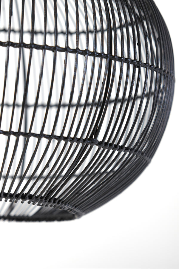 Light & Living PACINO Hanglamp Ø50x51,5 cm – Zwart Rotan – Modern & Natuurlijk Design – E27
