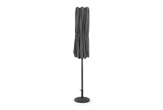 Hortensus Dubbele Parasol – UV80 & Waterbestendig – 460 x 270 x 255 cm – Zwart